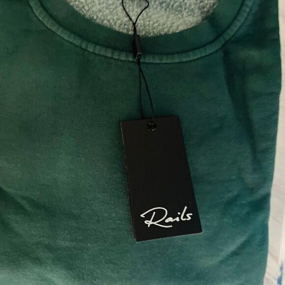 RAILS Alice Cotton Blend Sweatshirt, Organic Cotton Forest Green, Medium, NWT - Picture 8 of 15